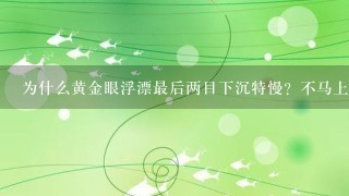 为什么黄金眼浮漂最后两目下沉特慢？不马上下沉到钓目？