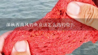 深秋西南风钓鱼应该怎么选钓位?