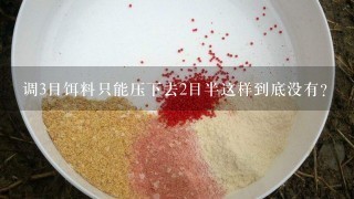 调3目饵料只能压下去2目半这样到底没有？